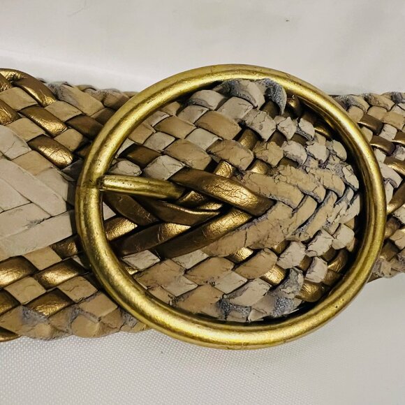 Braided Belt-Women's Size Small-2 1/2" wide-Bronze/Tan mix-Casual-Lightweight - Picture 9 of 13